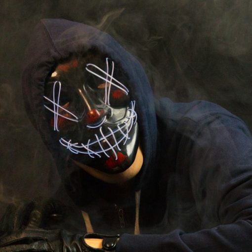 Hooded figure in a mask at a computer, illustrating cloud and BYOD network security threats