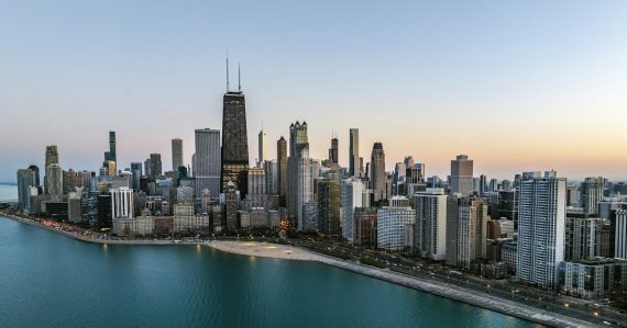 Chicago skyline along Lake Michigan, illustrating the Chicago cloud tax
