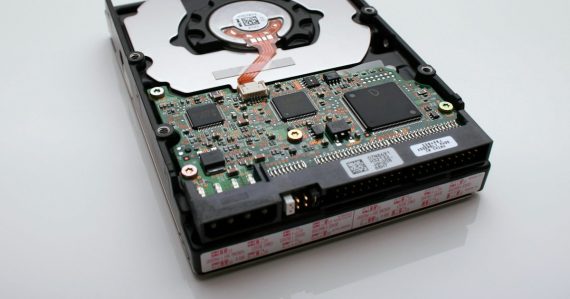 Black and gray internal HDD, illustrating the cloud backup market for SMBs