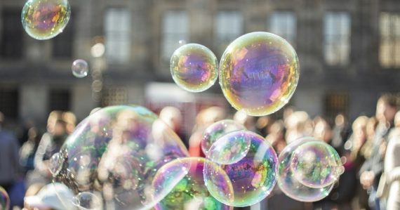 Selective focus photo of bubbles, illustrating cloud computing hype versus reality