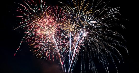Fireworks at nighttime, illustrating cloud computing adoption in 2012