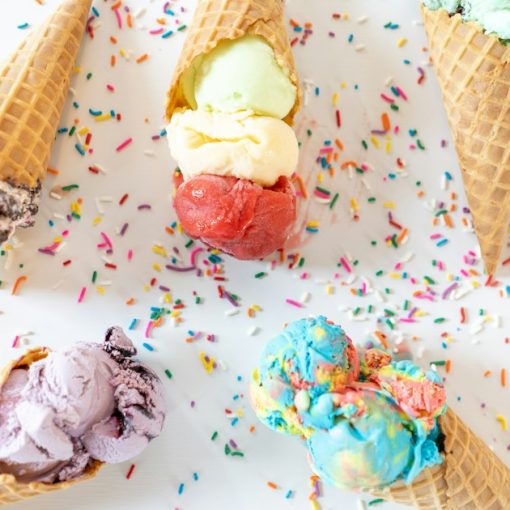 Ice cream cone with sprinkles, illustrating the main types of cloud computing