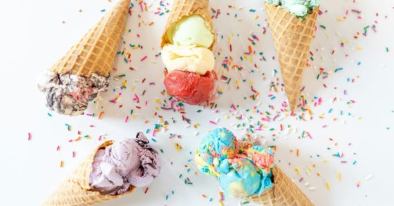 Ice cream cone with sprinkles, illustrating the main types of cloud computing