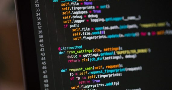 A computer screen with a bunch of code on it, illustrating servers as software in the cloud
