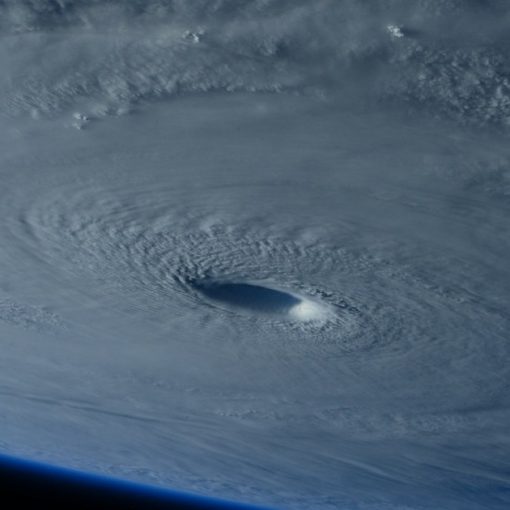 Hurricane seen from space, illustrating how cloud investments paid off after Hurricane Sandy