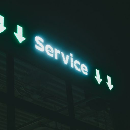 A lit up service sign, illustrating customer demands on cloud providers