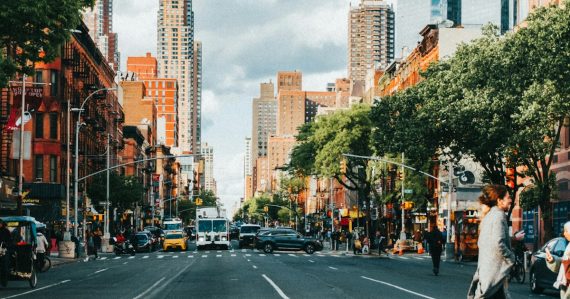 A city street filled with lots of tall buildings, illustrating what cloud computing means in practice