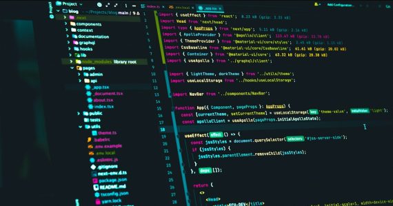 Code editor displaying react source code, illustrating testing in the cloud
