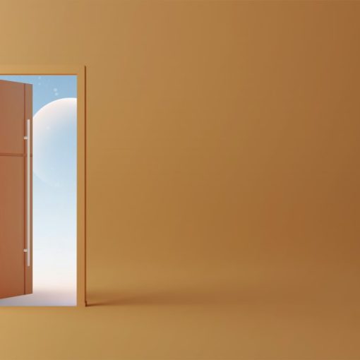 An open door revealing a bright blue sky, illustrating the end of authoritarian IT departments