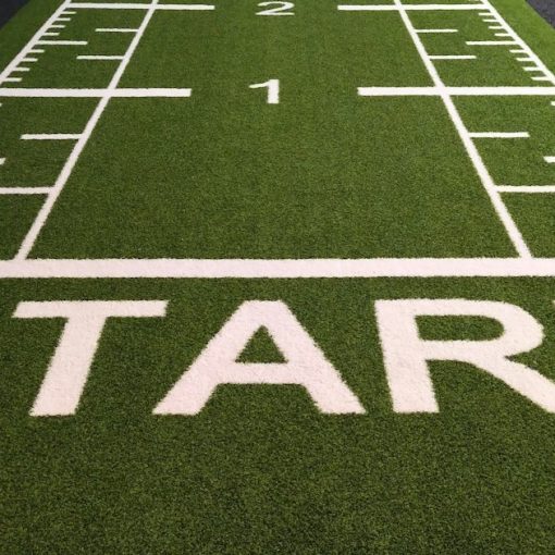A football field with the word start written on it, illustrating desktop virtualization's slow start