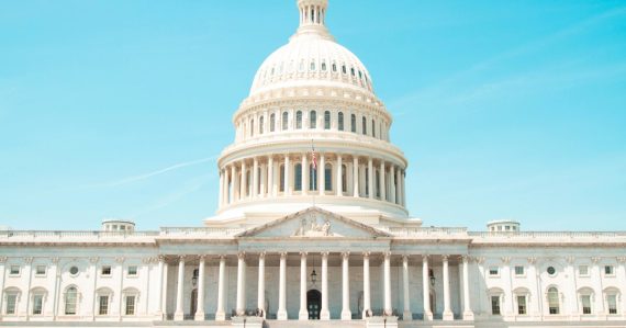 The US Capitol on Capitol Hill, illustrating the federal Cloud-First plan