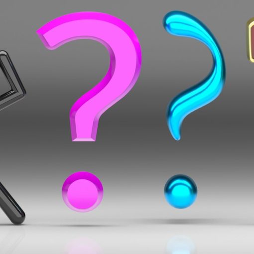 A black stick figure with hands on head beside three colorful question marks, illustrating hosted desktop strategy questions