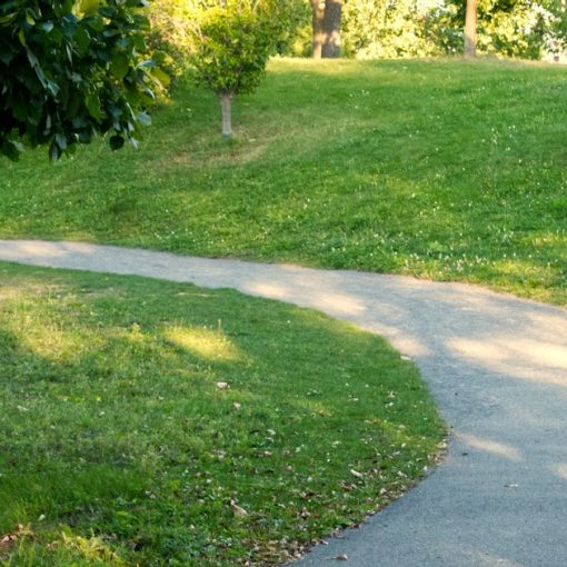 A path in a park, illustrating hybrid clouds as a path to cloud nirvana
