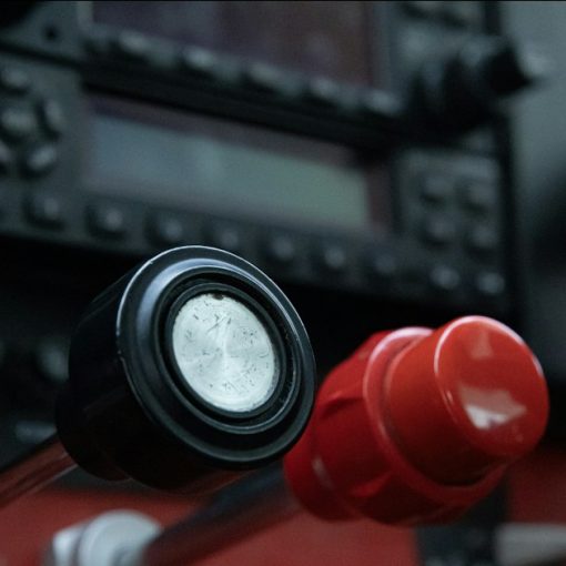 Close-up of airplane cockpit controls and instruments, illustrating optimizing the cloud