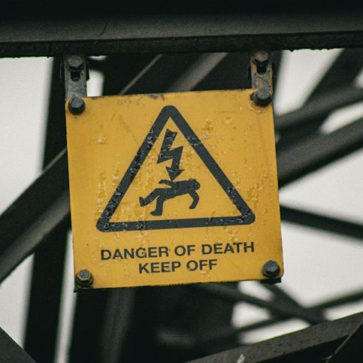 A sign warning of danger of death on a bridge, illustrating mitigating the risks of cloud computing
