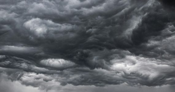 Dark storm clouds in black and white, illustrating rogue clouds giving IT staff nightmares