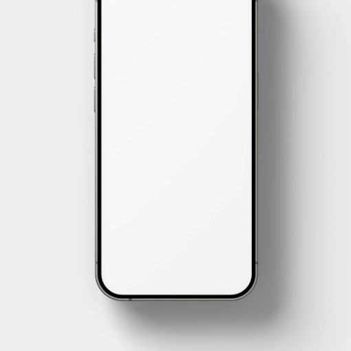 A smartphone with a blank white screen on a light grey background, illustrating stateless computing in the cloud