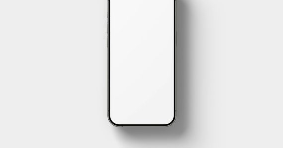 A smartphone with a blank white screen on a light grey background, illustrating stateless computing in the cloud