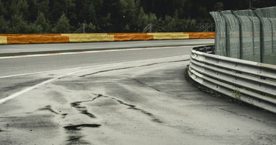 Race track corner, illustrating virtualization outpacing security practices