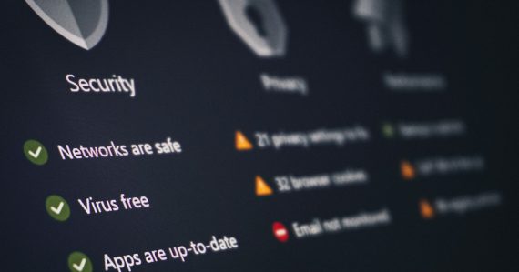A security and privacy dashboard showing its status, illustrating removing vulnerabilities from VoIP networks