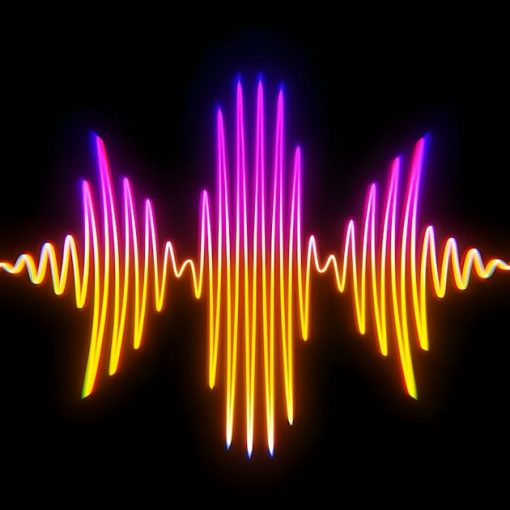 A colorful sound wave on a black background, illustrating steganography hidden in VoIP traffic