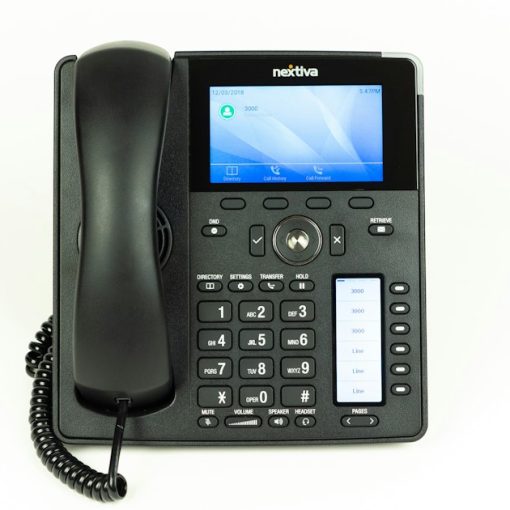 Black and gray ip desk phone, illustrating SMB demand for VoIP