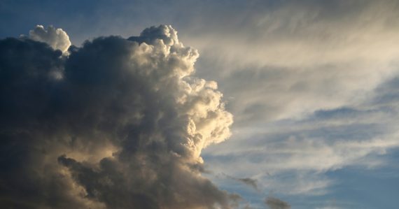 Large clouds on a blue sky, illustrating 2010 as the year of the cloud
